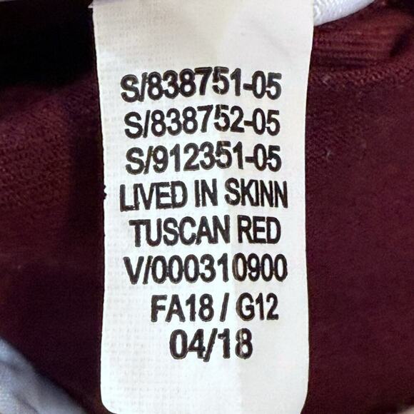 Gap Flat Front Pants Mens Tuscan Red Skinny Stretch Chinos Size 36/32 - Picture 5 of 7